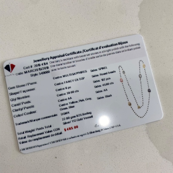 Multi Sapphire Necklace with Appraisal - Picture 2 of 3
